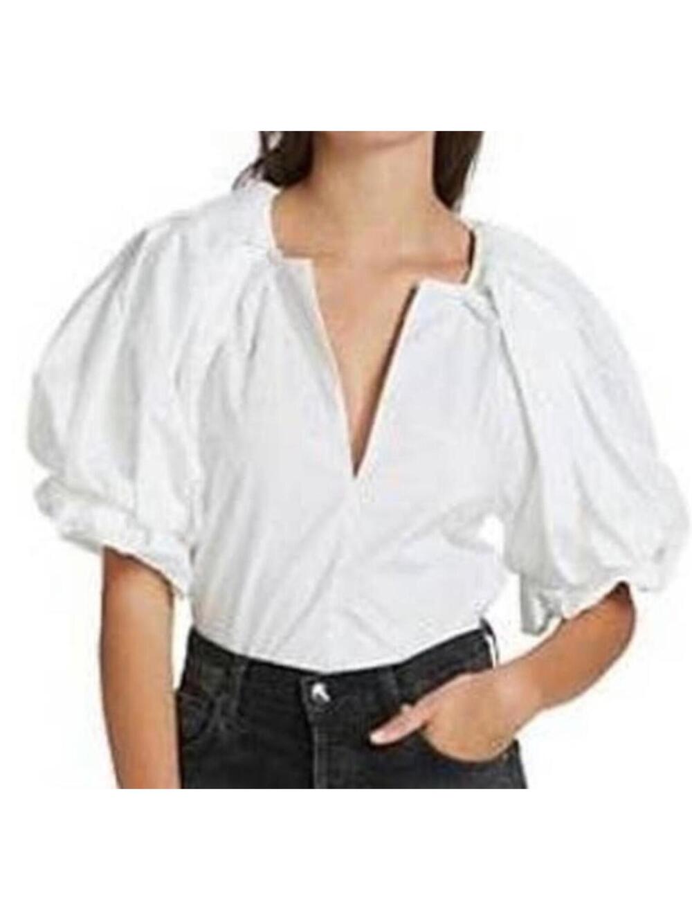 A.L.C. Cara cotton puff sleeve blouse in size 4